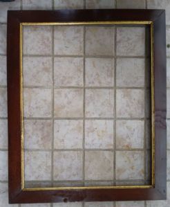Cornice in noce lastronato con bordo interno dorato Lombardia I° XIX° sec. luce cm. 77 x 60